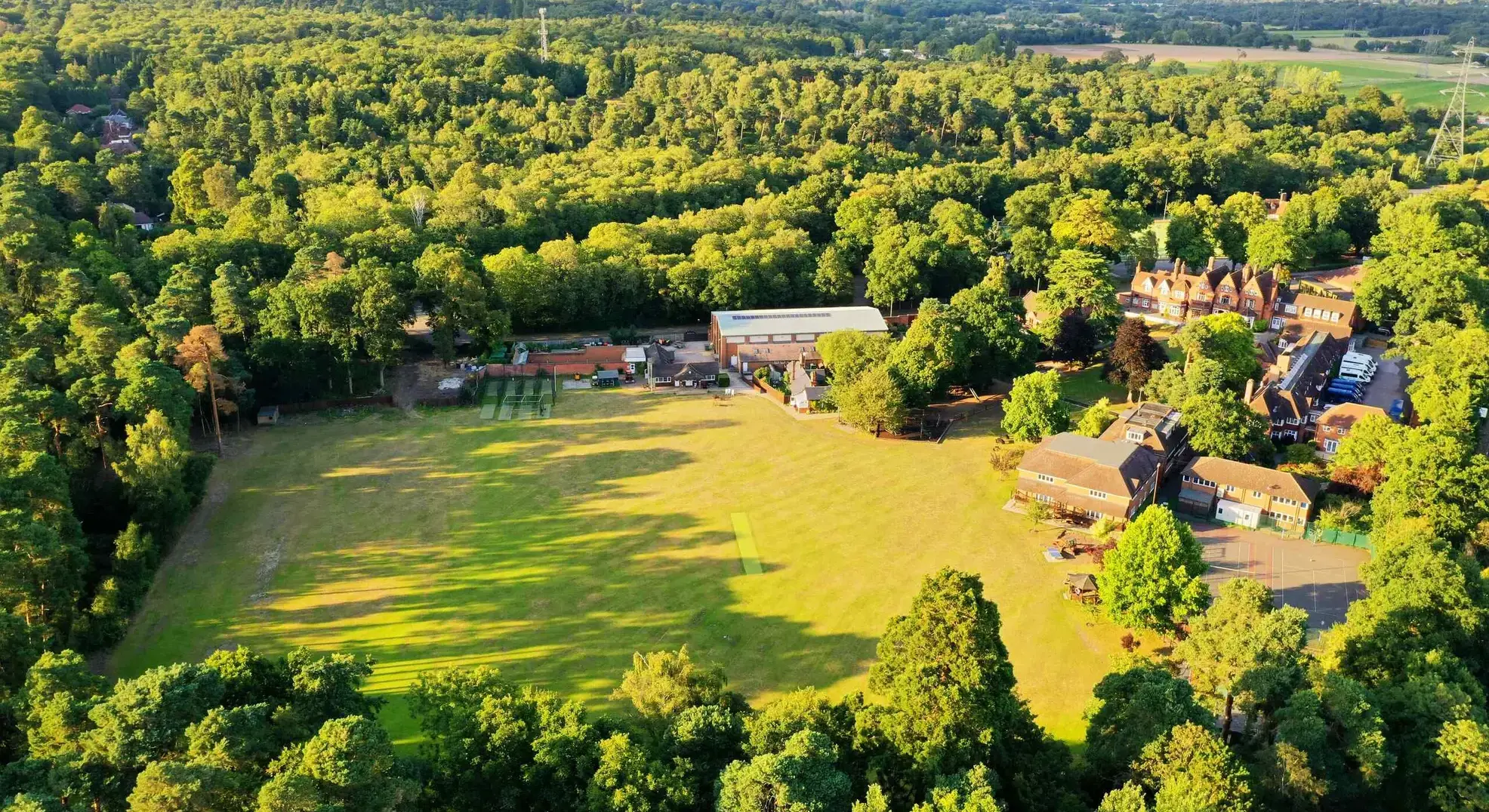Aerial shot of games area