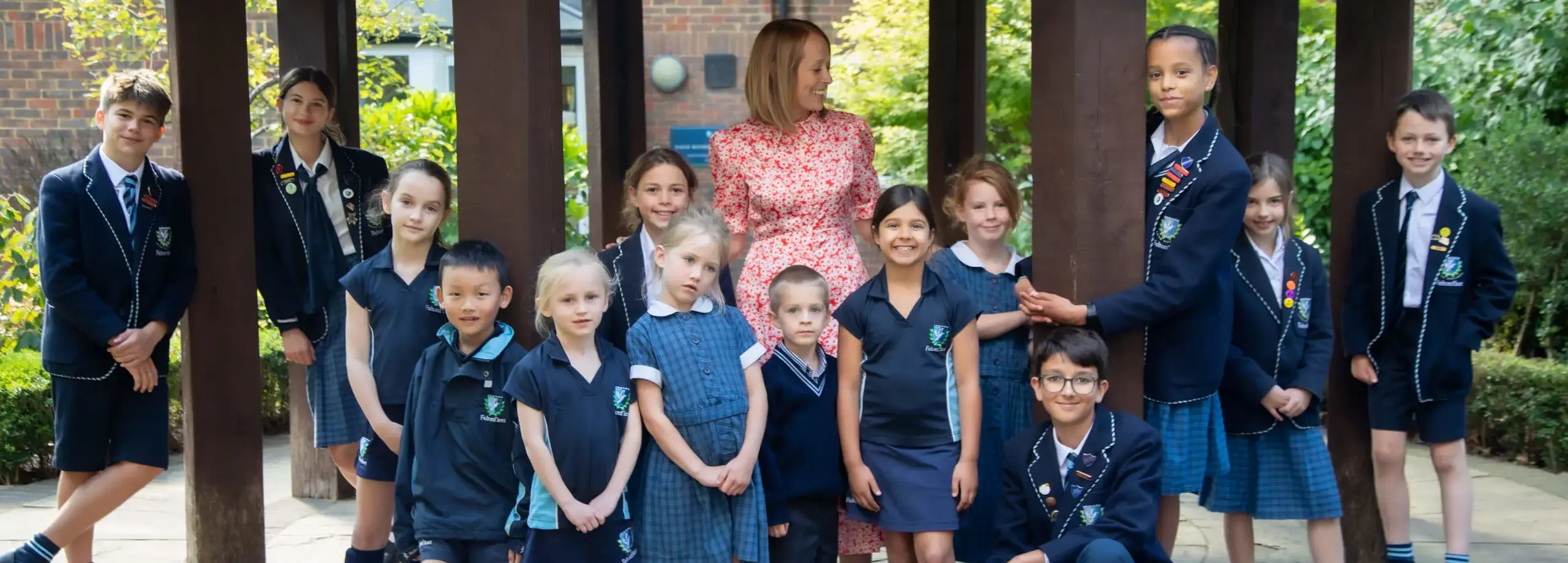 Headmistress with a selection of pupils