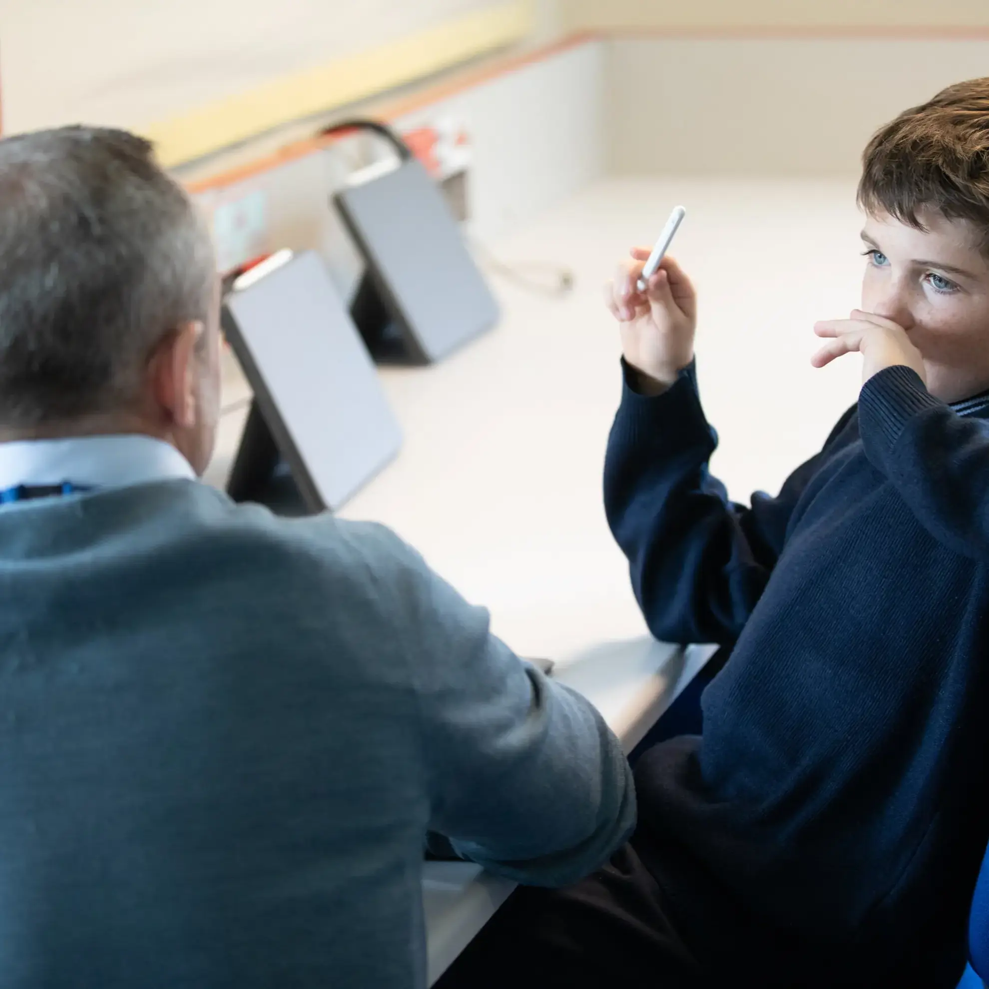 Student having a one-to-one with tutor