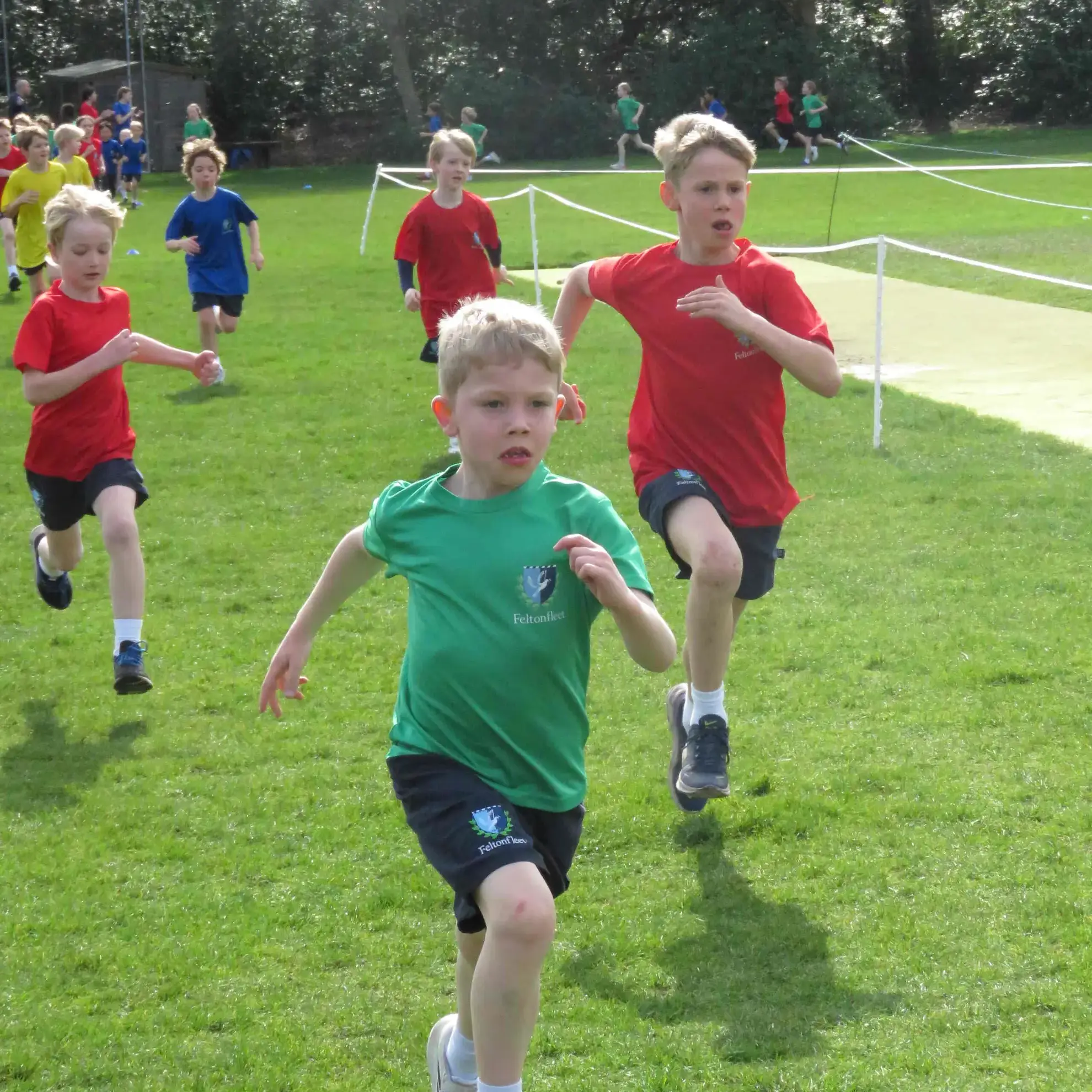 Students participating in cross country run