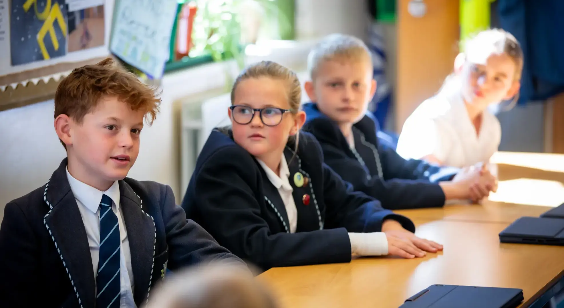 Student speaking in lesson