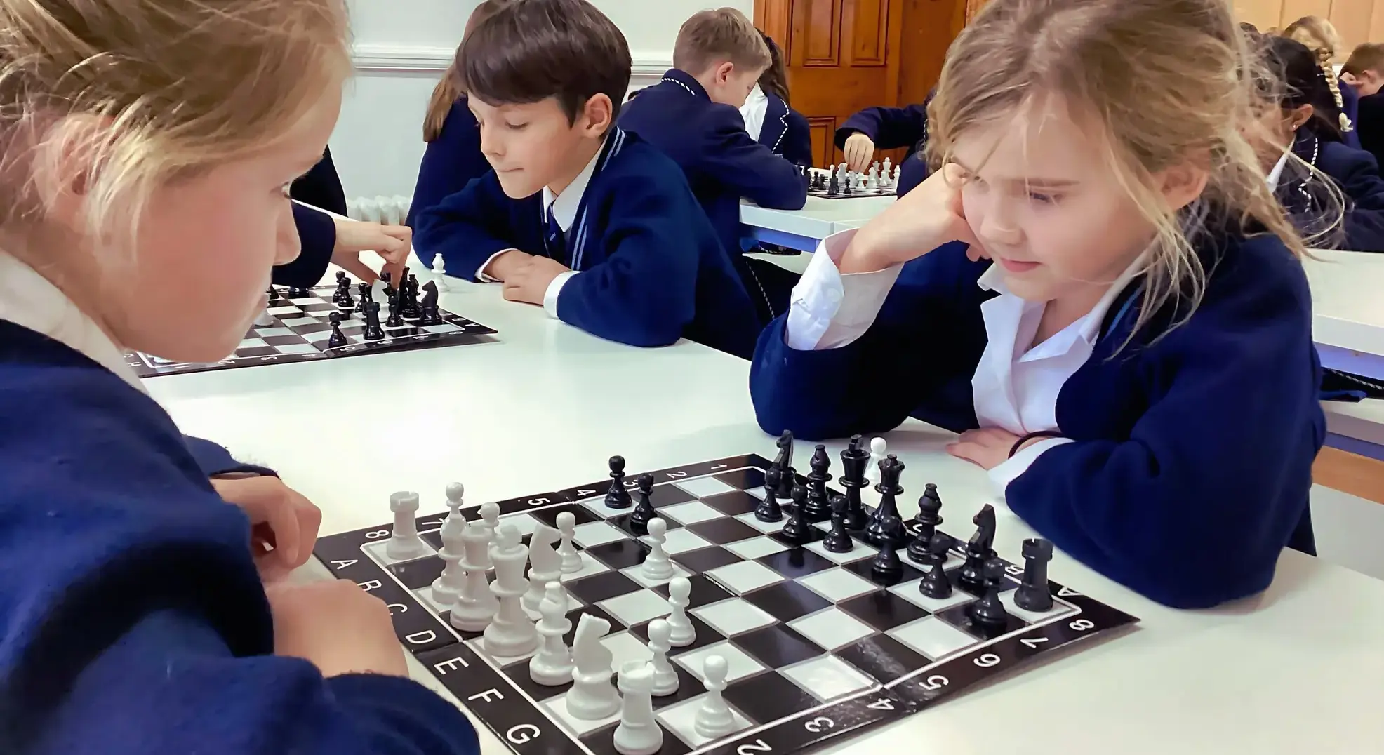 Lower School Pupils Playing Co-Curricular Chess Feltonfleet Private School Surrey