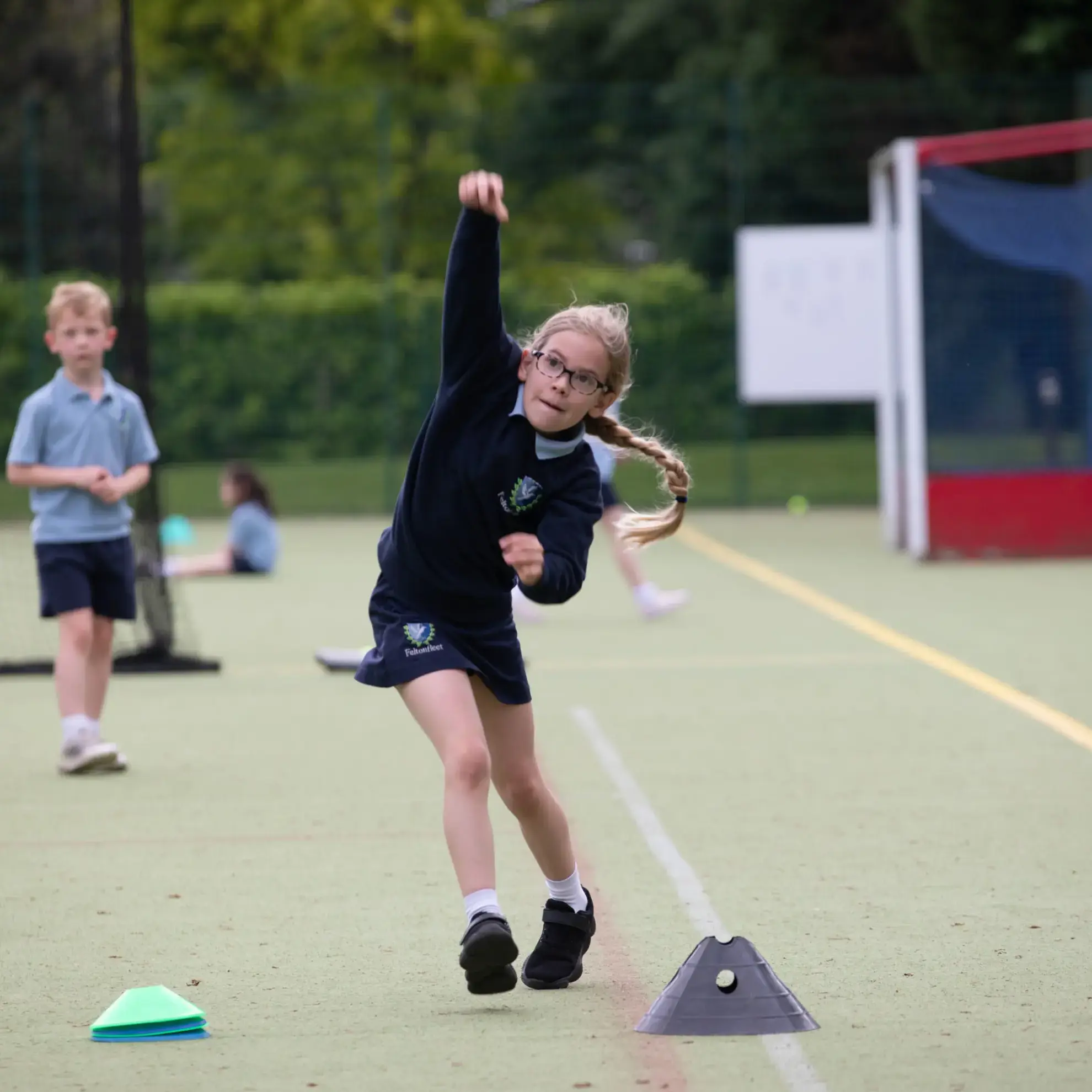 Student practising bowling