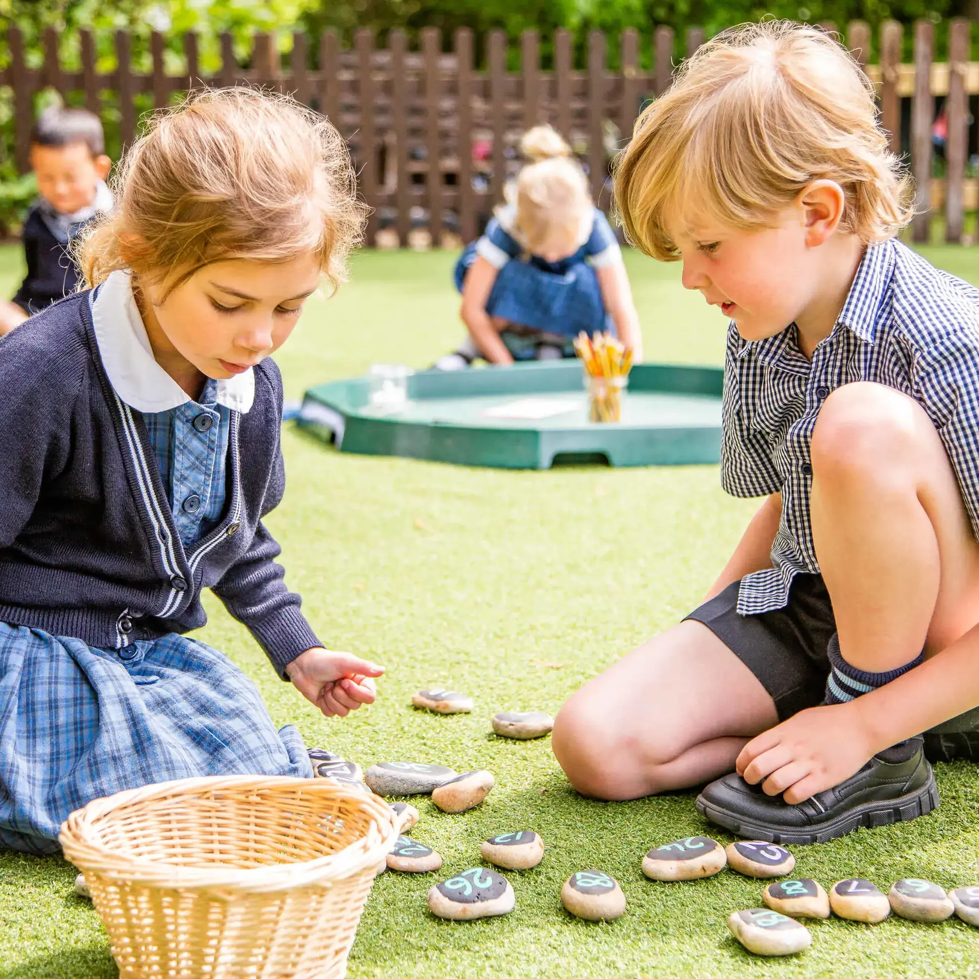 Students partaking in outdoor maths lesson