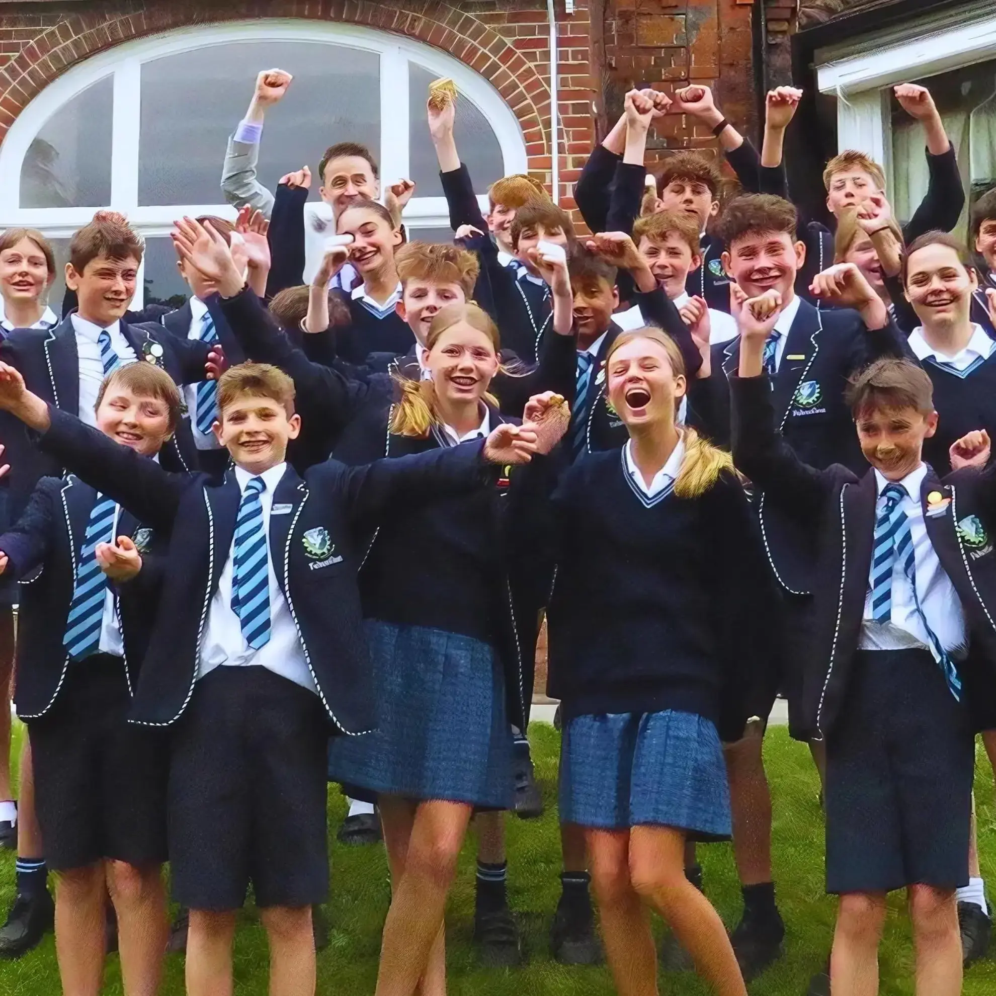 Students celebrating results
