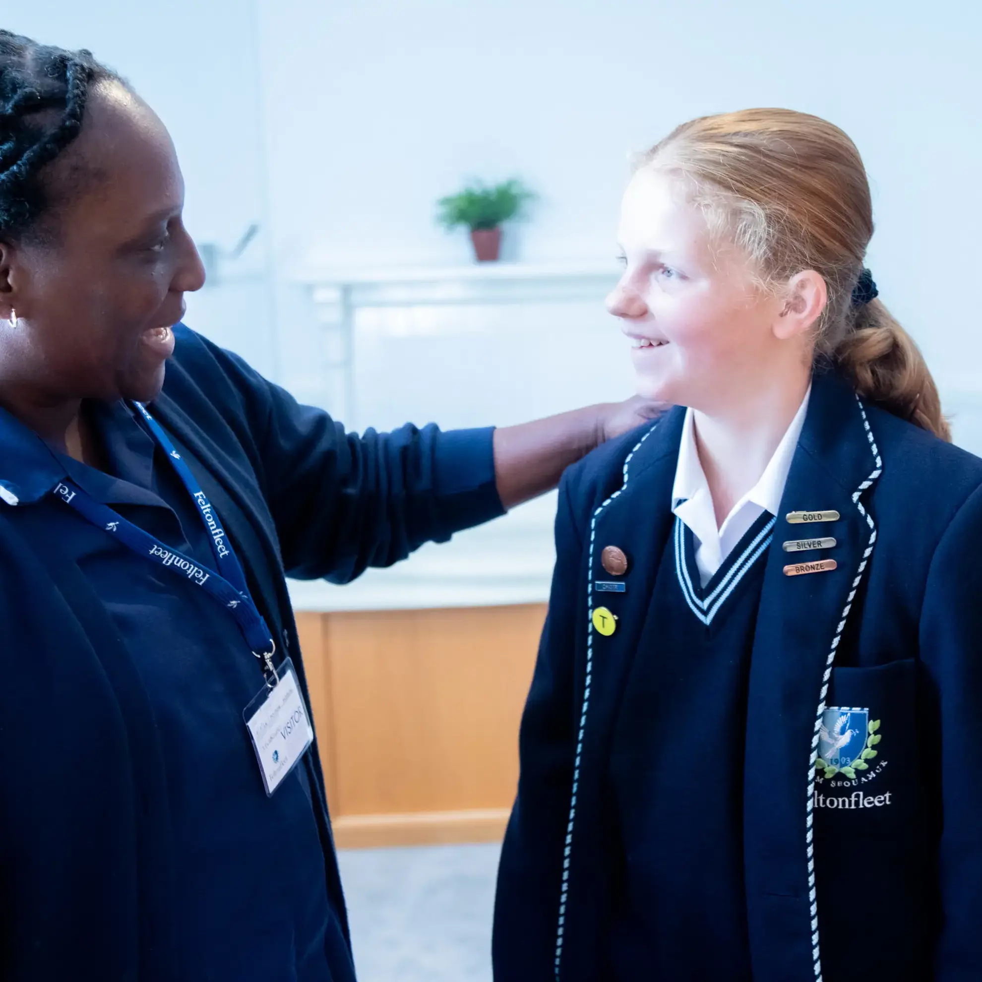 Nurse reassuring student