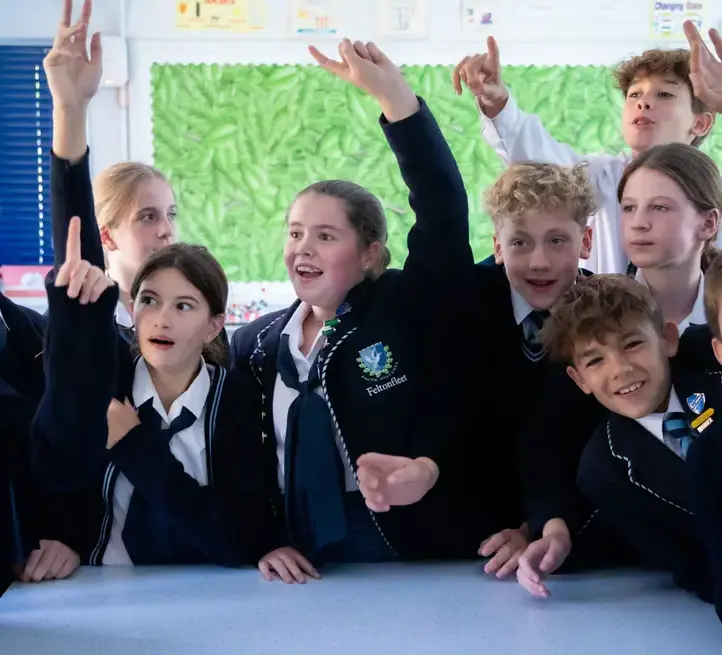 Upper School Pupils participating enthusiastically Feltonfleet Private School Surrey