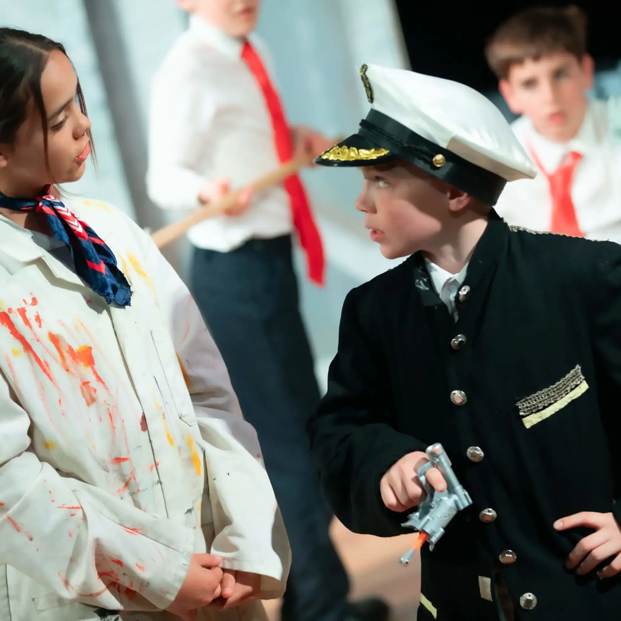 Upper School Pupils in Drama Performance Feltonfleet Private School Surrey