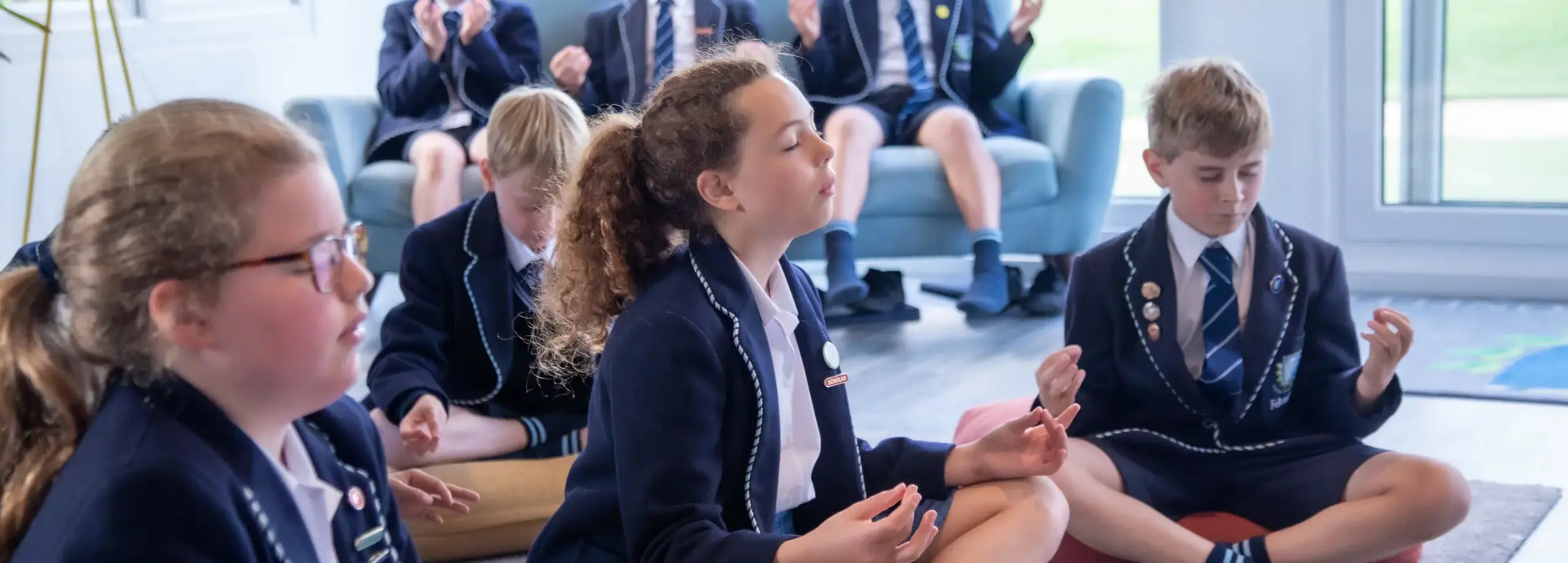 Meditation before PHSE lesson in the Wellbeing Centre