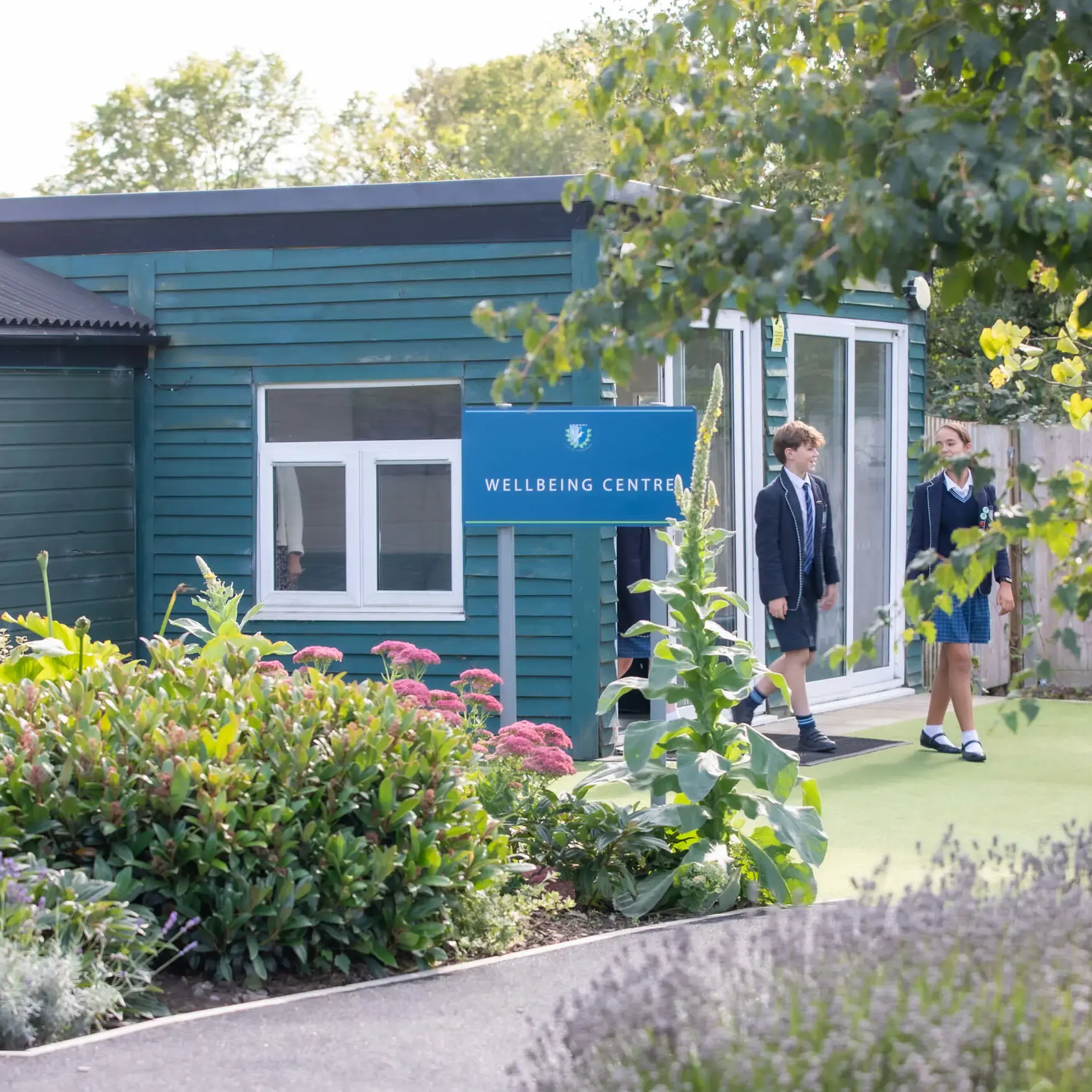 Students leaving wellbeing centre
