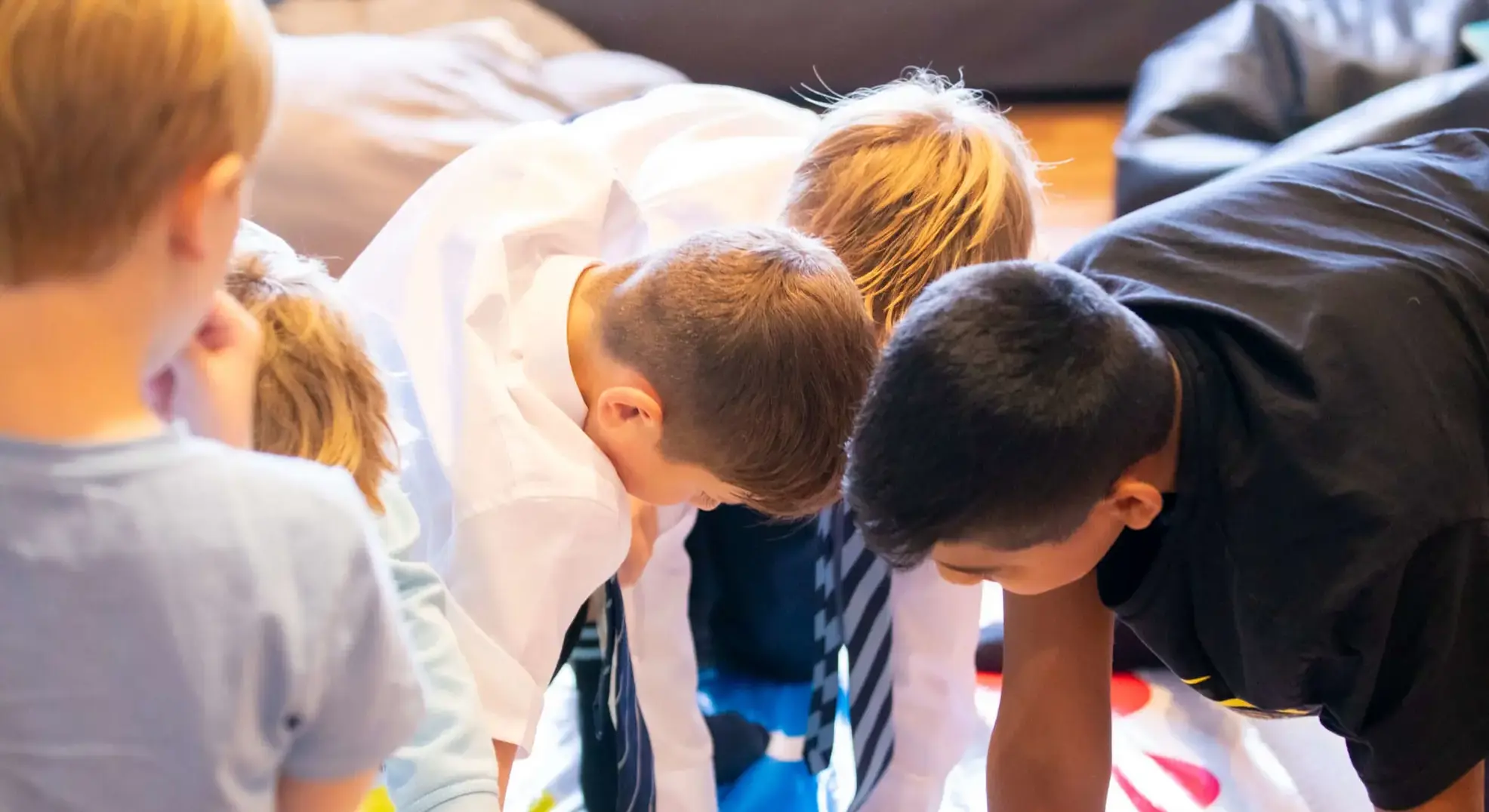 Students playing Twister